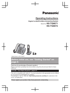Manual Panasonic KX-TG6671 Wireless Phone