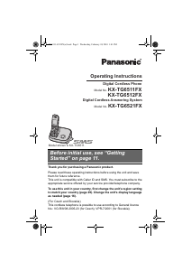 Manual Panasonic KX-TG6512FX Wireless Phone