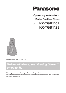 Handleiding Panasonic KX-TGB112E Draadloze telefoon