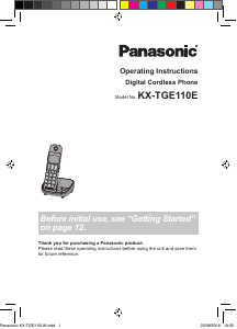 Handleiding Panasonic KX-TGE110E Draadloze telefoon