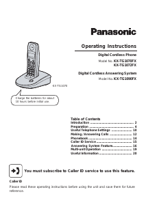 Handleiding Panasonic KX-TG1072FX Draadloze telefoon