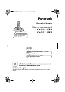 Mode d’emploi Panasonic KX-TG1102FR Téléphone sans fil