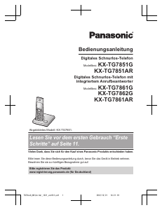 Bedienungsanleitung Panasonic KX-TG7851G Schnurlose telefon