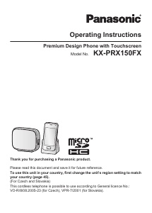 Manual Panasonic KX-PRX150FX Wireless Phone