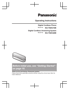 Manual Panasonic KX-TGK310E Wireless Phone