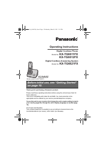 Manual Panasonic KX-TG6621FX Wireless Phone