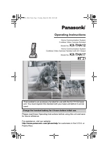 Manual Panasonic KX-THA12 Wireless Phone