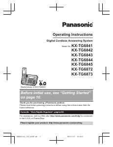 Handleiding Panasonic KX-TG6872 Draadloze telefoon