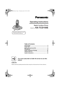 Manual Panasonic KX-TCD150E Wireless Phone