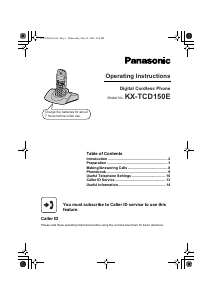 Handleiding Panasonic KX-TCD153E Draadloze telefoon