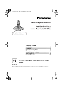 Handleiding Panasonic KX-TCD150FX Draadloze telefoon
