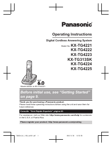 Manual Panasonic KX-TG4222 Wireless Phone