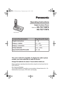 Kullanım kılavuzu Panasonic KX-TG7150FX Kablosuz telefon