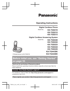 Manual Panasonic KX-TG444SK Wireless Phone