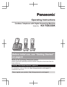 Handleiding Panasonic KX-TG633SK Draadloze telefoon