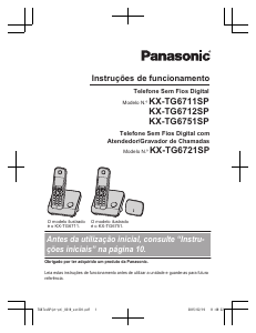 Manual Panasonic KX-TG6721SP Telefone sem fio