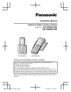 Manual Panasonic KX-PRSA10E Wireless Phone