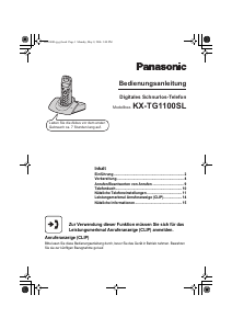 Manuale Panasonic KX-TG1100SL Telefono senza fili
