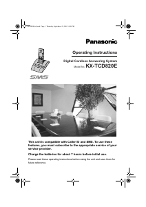 Manual Panasonic KX-TCD820E Wireless Phone