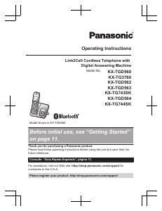 Manual Panasonic KX-TG744SK Wireless Phone