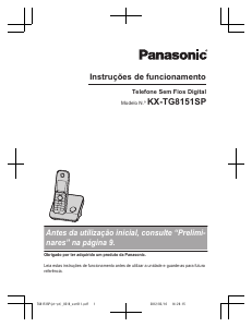 Manual Panasonic KX-TG8151SP Telefone sem fio