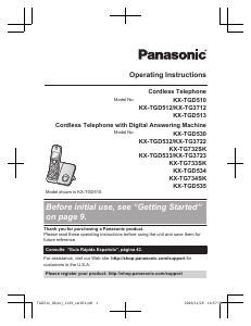 Manual Panasonic KX-TGD534 Wireless Phone