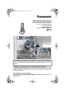 Handleiding Panasonic KX-THA11 Draadloze telefoon