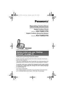 Handleiding Panasonic KX-TG8511FX Draadloze telefoon