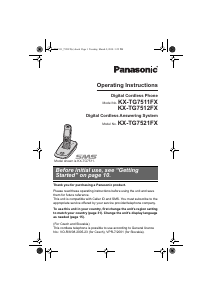 Manual Panasonic KX-TG7511FX Wireless Phone