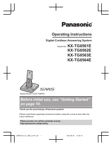 Manual Panasonic KX-TG8562EB Wireless Phone