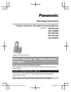 Handleiding Panasonic KX-TG3680 Draadloze telefoon