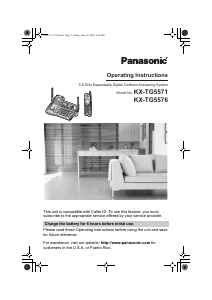 Manual Panasonic KX-TG5571 Wireless Phone