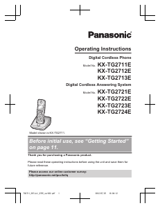 Handleiding Panasonic KX-TG2712E Draadloze telefoon