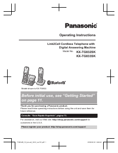 Handleiding Panasonic KX-TG833SK Draadloze telefoon