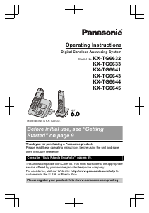 Manual Panasonic KX-TG6645 Wireless Phone