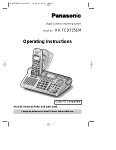 Manual Panasonic KX-TCD735EM Wireless Phone