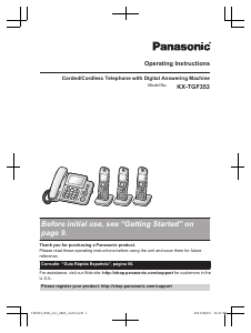 Manual Panasonic KX-TGF353A2 Wireless Phone