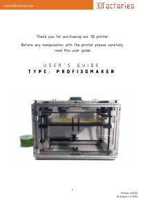 Manual 3Dfactories Profi3Dmaker 3D Printer