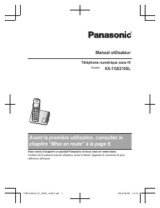 Mode d’emploi Panasonic KX-TGE210SL Téléphone sans fil
