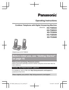 Handleiding Panasonic KX-TGE633 Draadloze telefoon