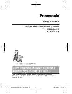 Mode d’emploi Panasonic KX-TGE220FR Téléphone sans fil