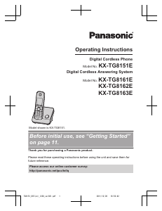 Manual Panasonic KX-TG8162E Wireless Phone