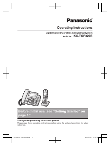 Manual Panasonic KX-TGF320E Wireless Phone