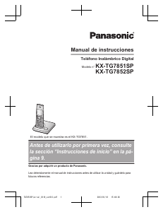 Manual de uso Panasonic KX-TG7852SP Teléfono inalámbrico