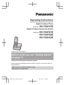 Manual Panasonic KX-TG8163E Wireless Phone