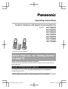 Handleiding Panasonic KX-TGE434 Draadloze telefoon