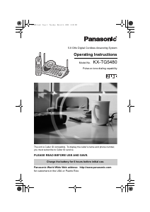 Manual Panasonic KX-TG5480 Wireless Phone