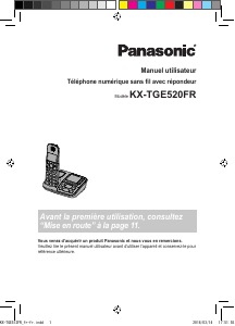 Mode d’emploi Panasonic KX-TGE520FR Téléphone sans fil