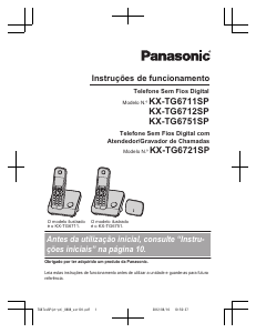 Manual Panasonic KX-TG6751SP Telefone sem fio