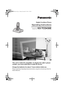 Manual Panasonic KX-TCD430 Wireless Phone